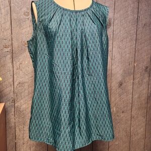 Merona Teal and Black Sleeveless Blouse